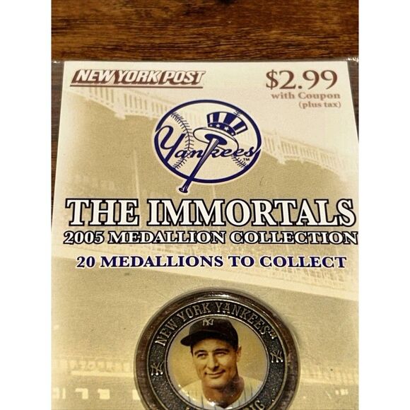 Lou Gehrig New York Yankees 2005 NY Post Medallion Coin The Immortals NEW+SEALED - Picture 3 of 6